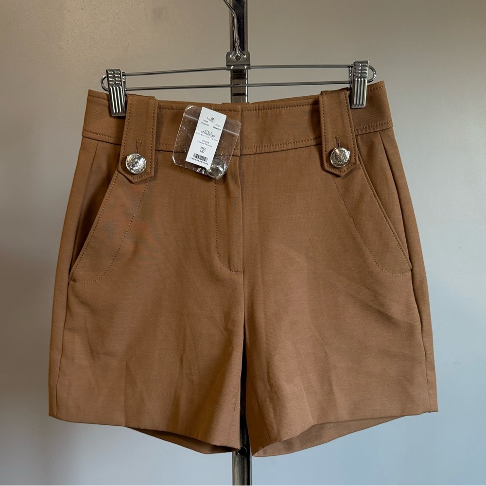 WHBM..High-waisted shorts, wide waistband, decorative gold buttons.
 SiZE: 00